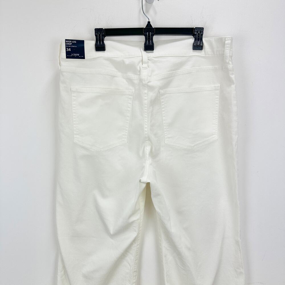 J.Crew Wide Leg Cropped Jean All Day Stretch White Stretch Denim US 34 NWT - Picture 9 of 11